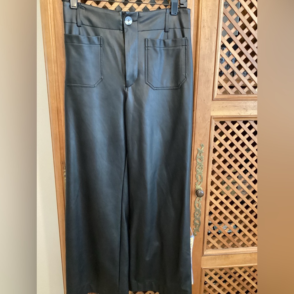 Maeve Colette Black Faux Leather Pants - Size 27